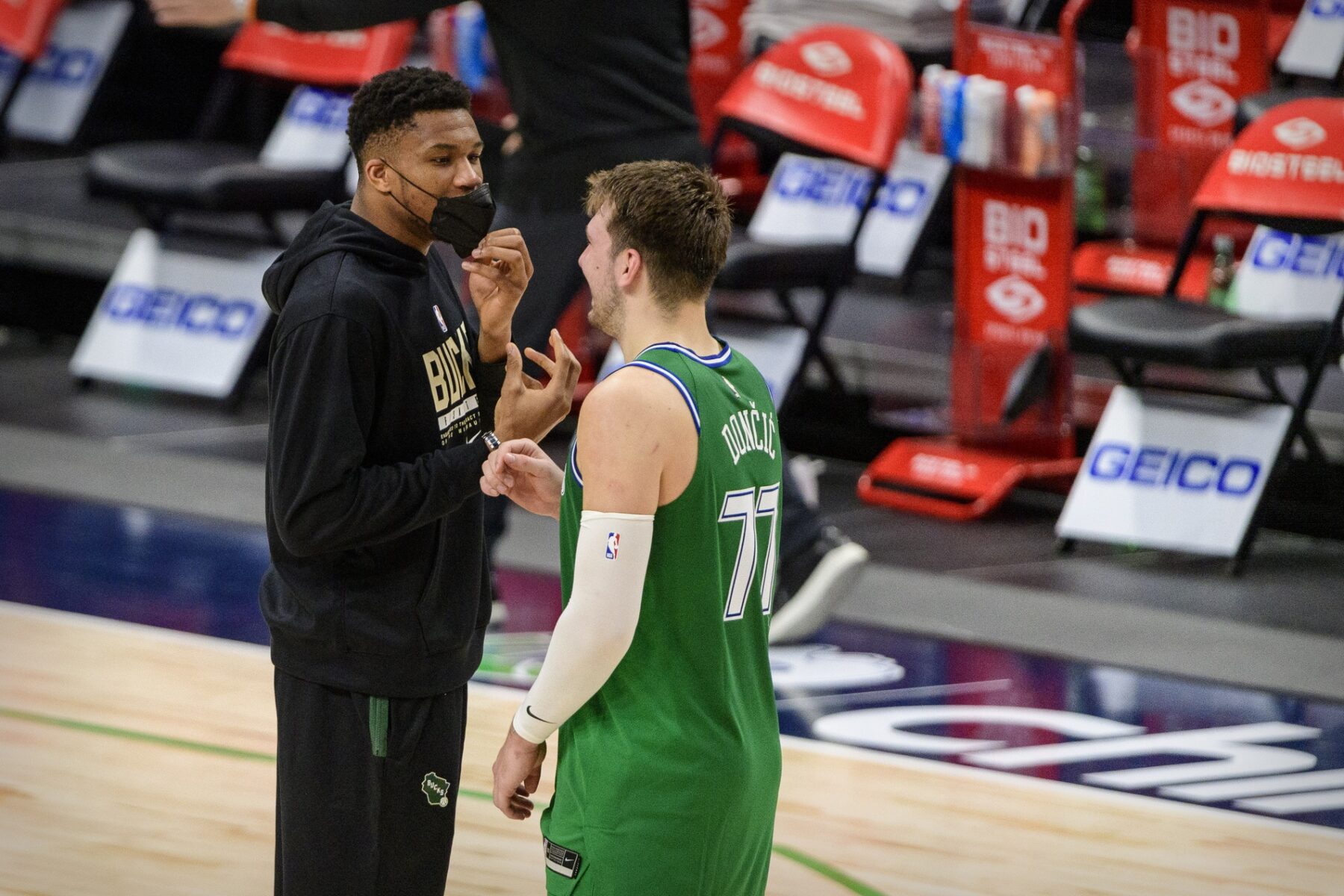 Giannis Antetokounmpo and Luka Doncic