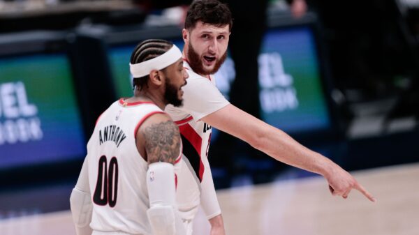 Jusuf Nurkic and Carmelo Anthony