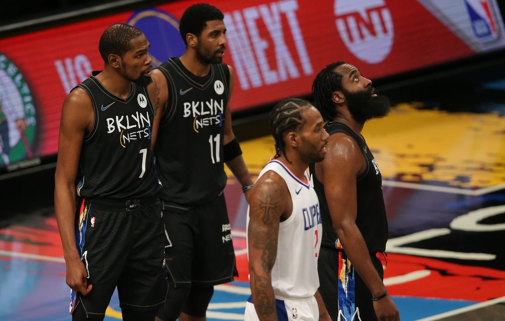 Kevin Durant, Kyrie Irving and James Harden