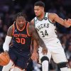 Julius Randle and Giannis Antetokounmpo