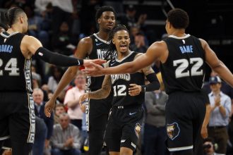 Jaren Jackson Jr., Ja Morant and Desmond Bane