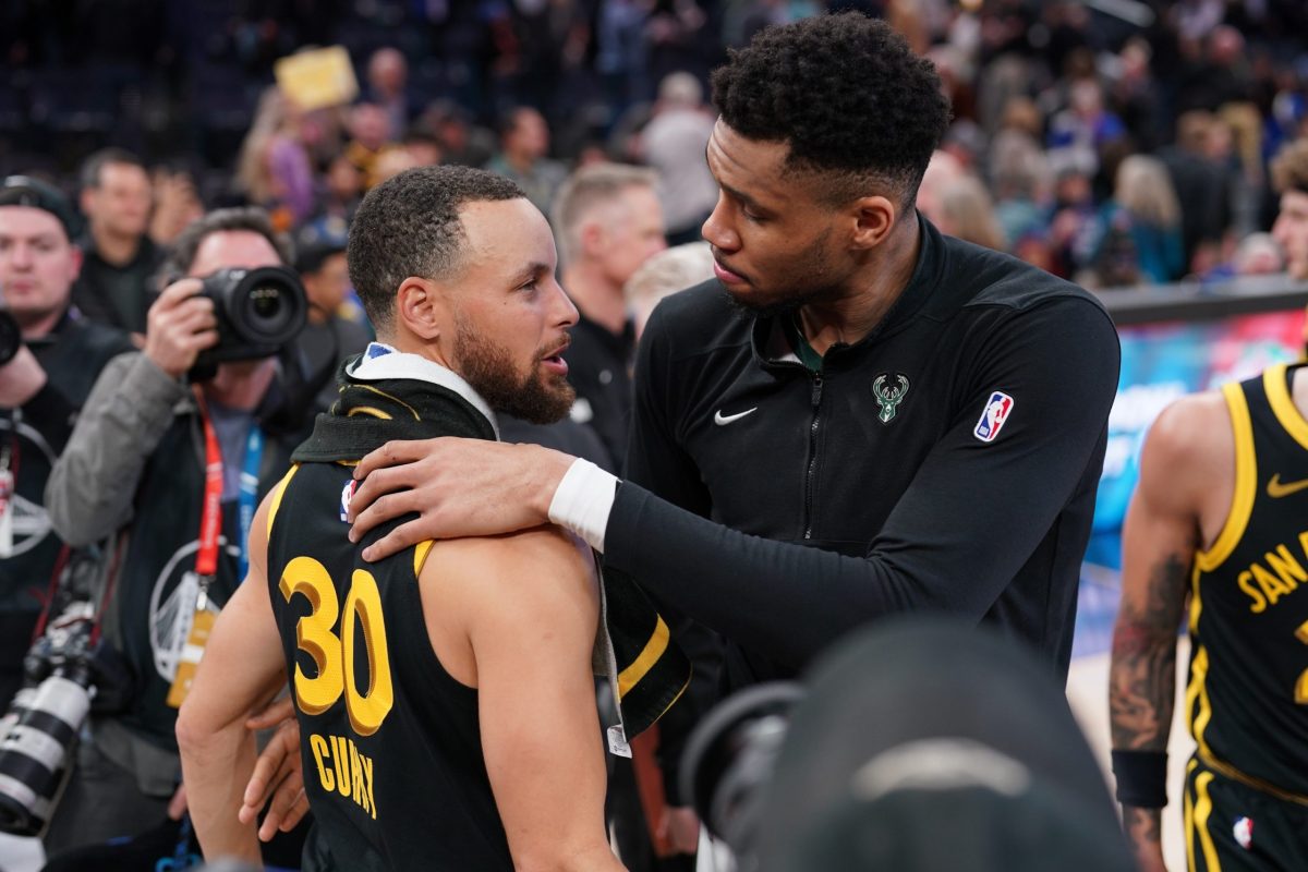 Giannis Antetokounmpo and Stephen Curry