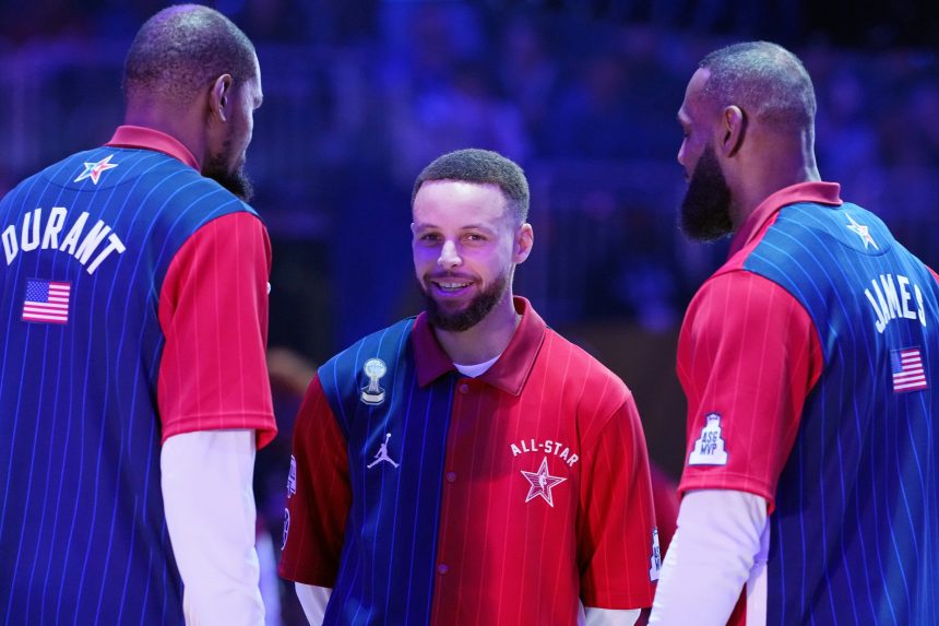 Kevin Durant, Stephen Curry and LeBron James