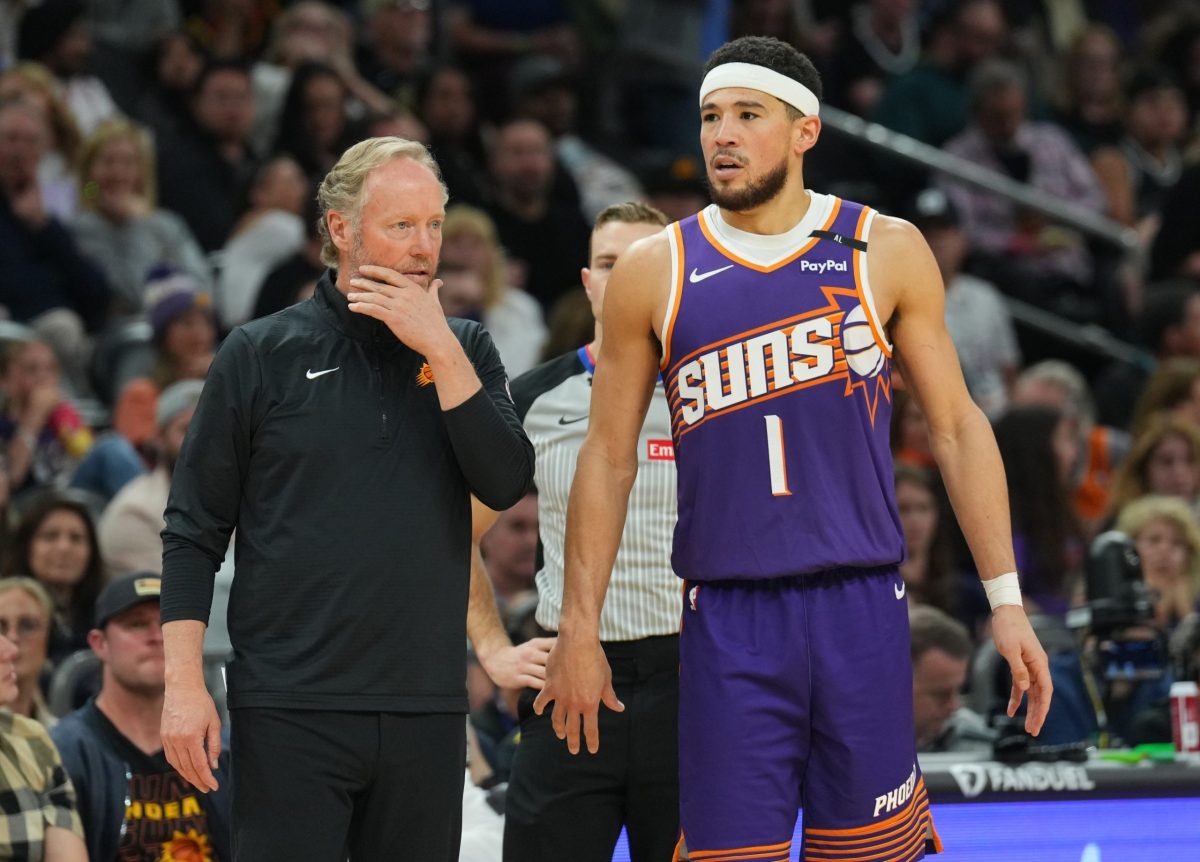 Devin Booker and Mike Budenholzer