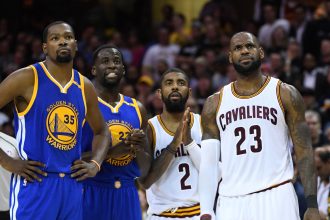Kevin Durant, Kyrie Irving and LeBron James