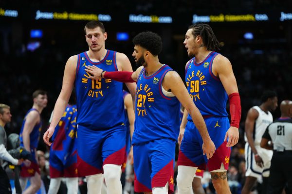 Nikola Jokic, Jamal Murry and Aaron Gordon